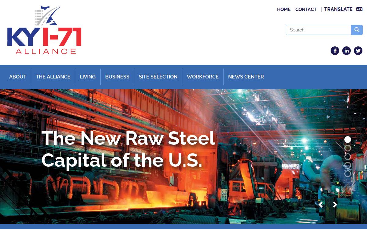 Kentucky I-71 Economic Development Alliance website preview