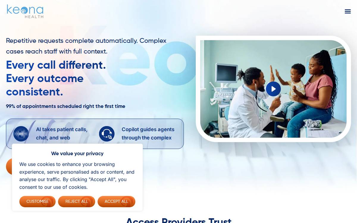 Keona Health website preview