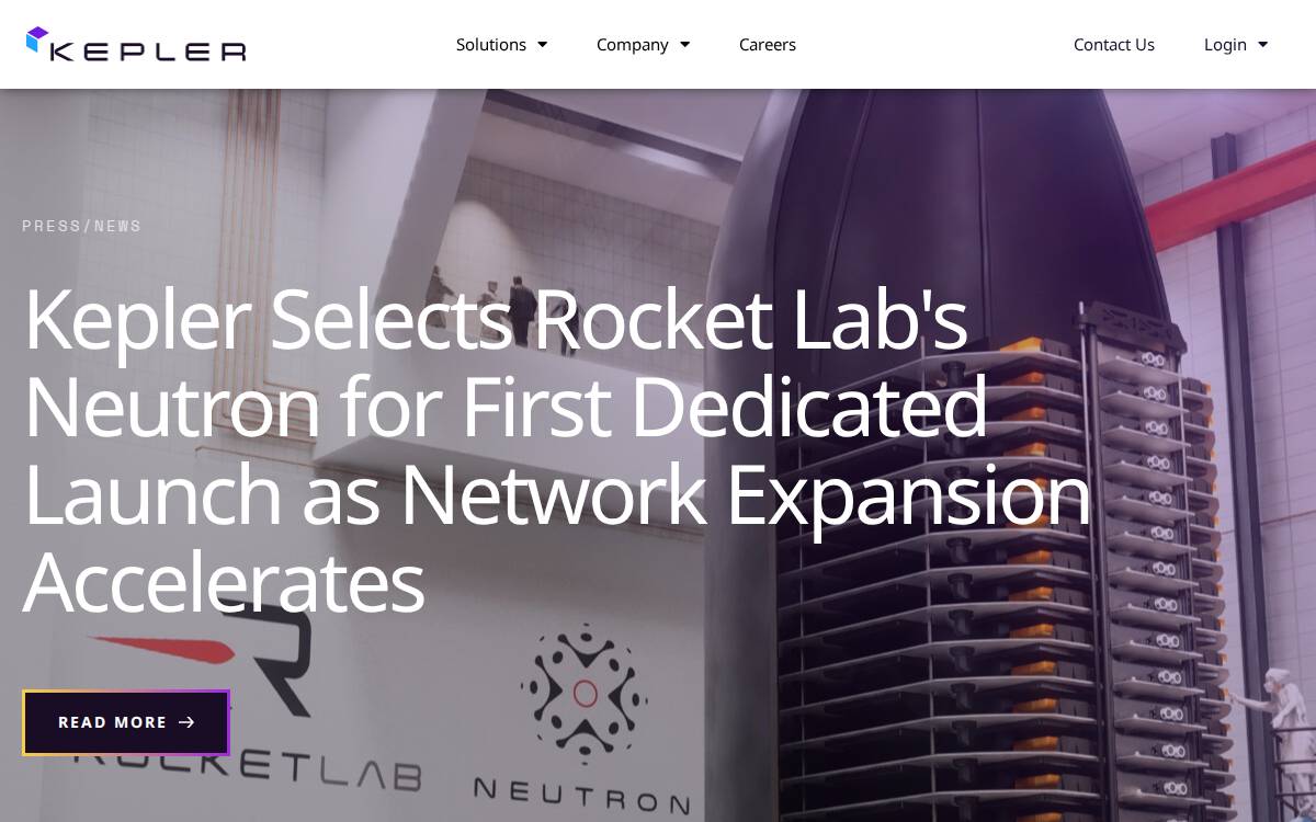 Kepler Communications website preview