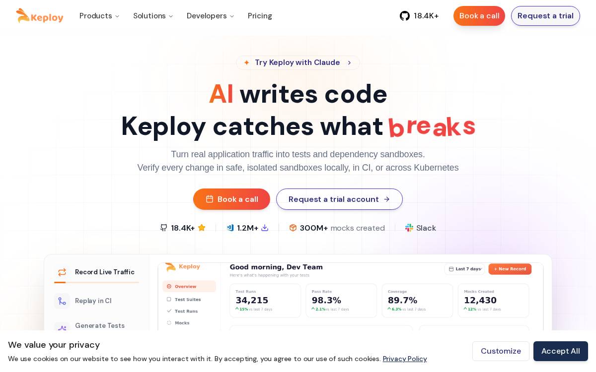 Keploy website preview