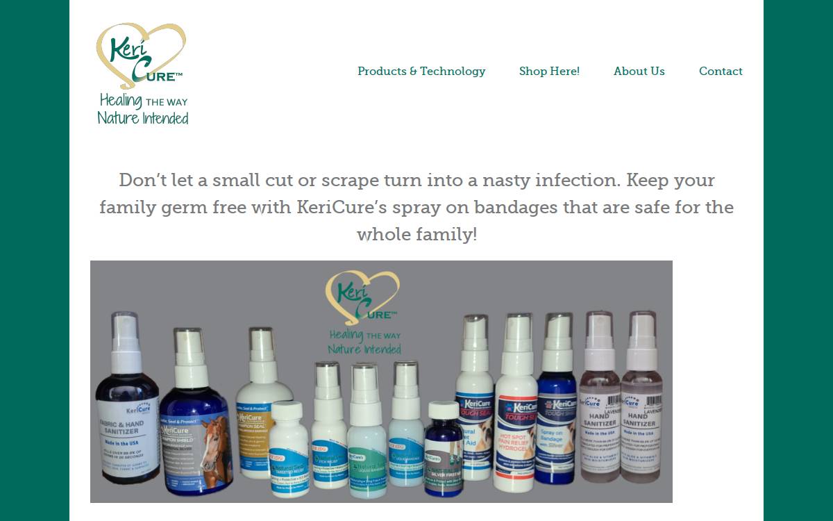 kericure website preview