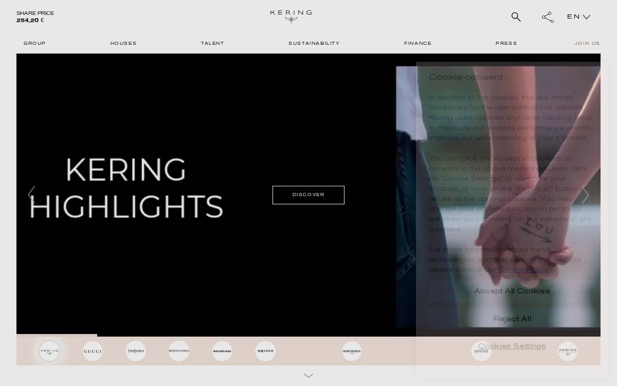 Kering website preview