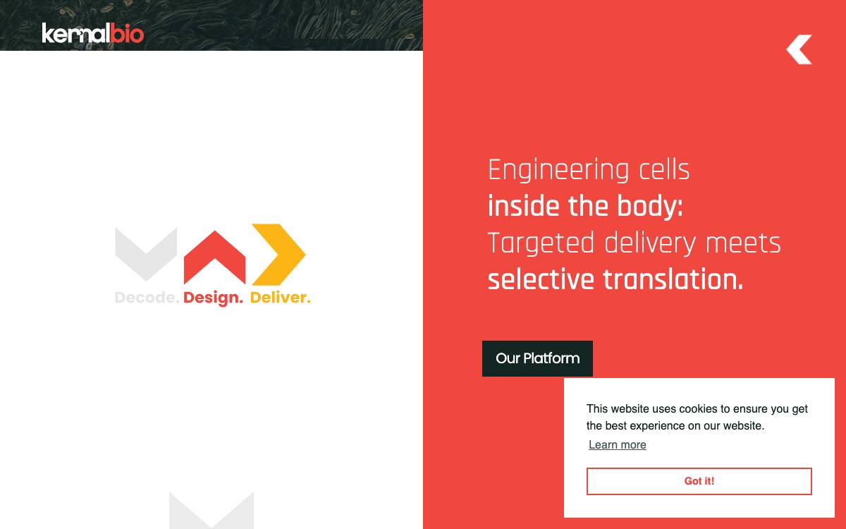 Kernal Biologics website preview