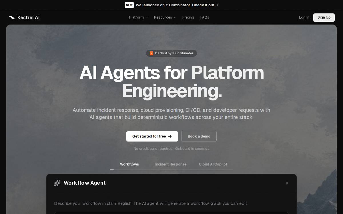 Kestrel AI website preview