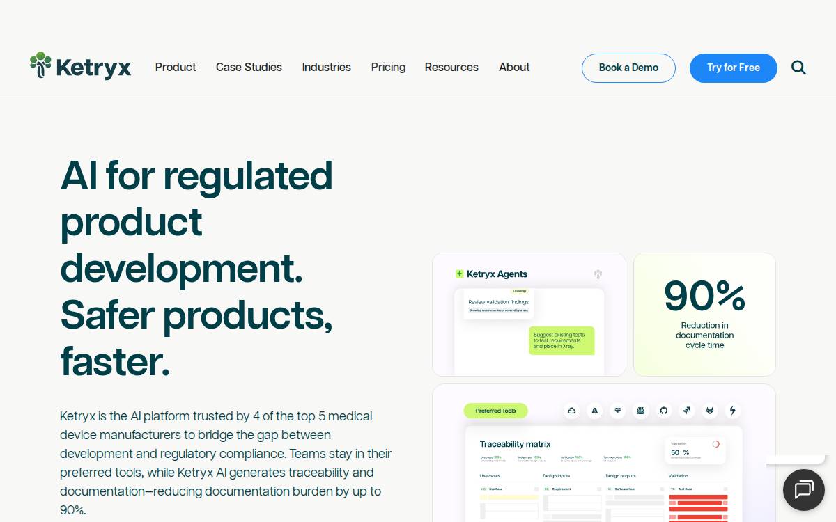 Ketryx website preview