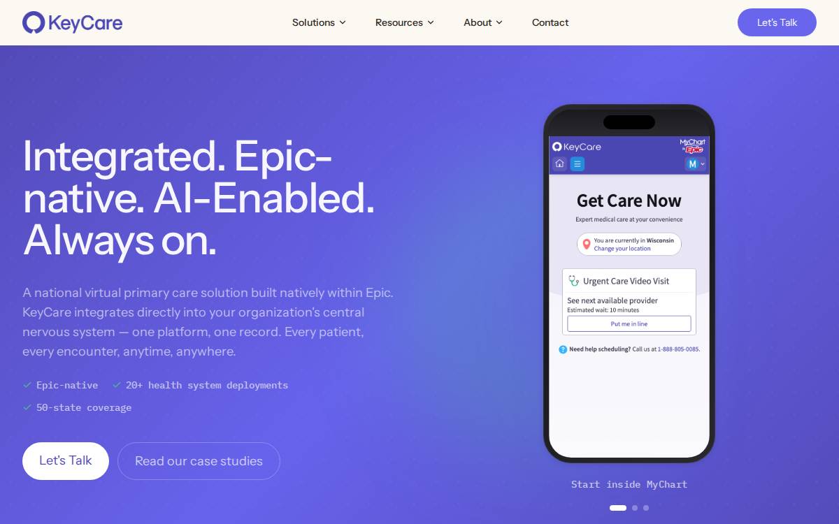 KeyCare website preview