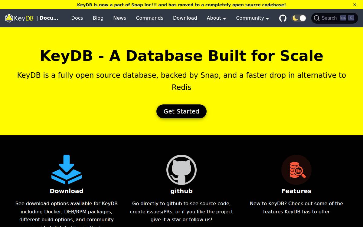 KeyDB website preview