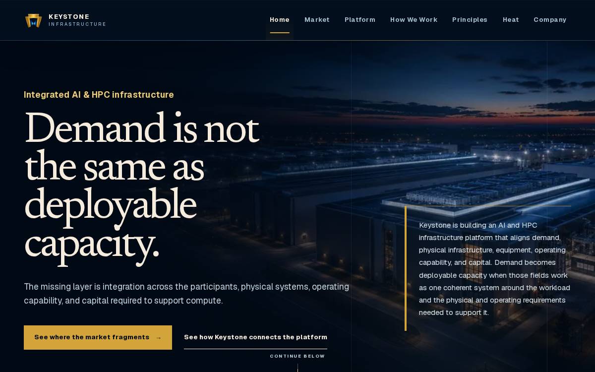 Keystone Infrastructure website preview