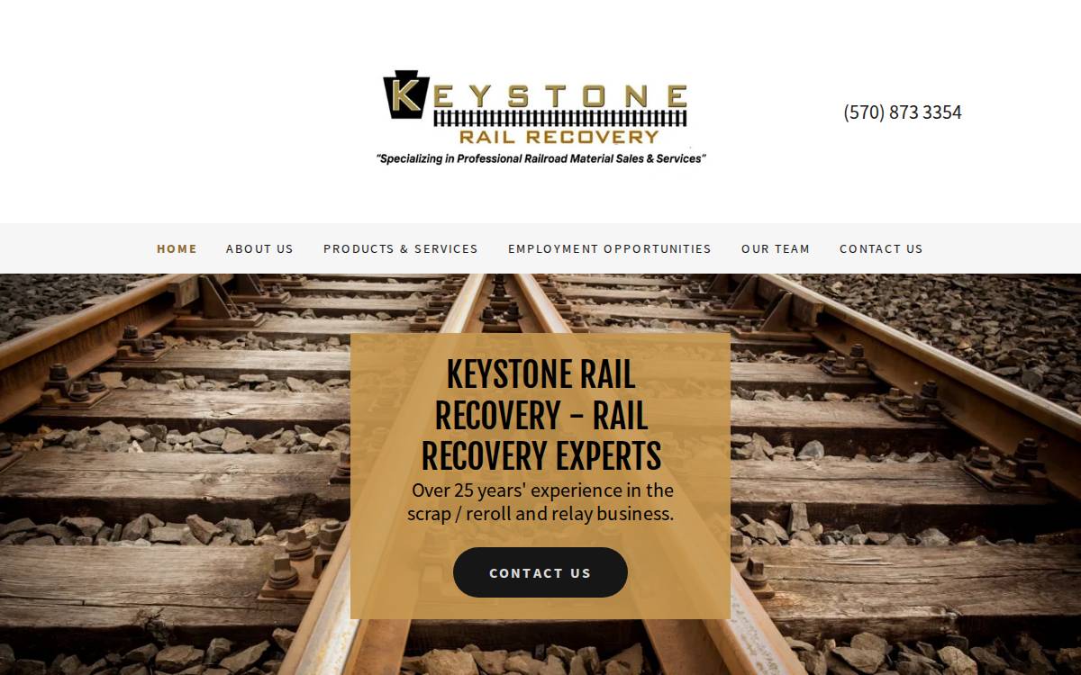 Keystone Rail Recovery Transportation & Infrastructure website preview