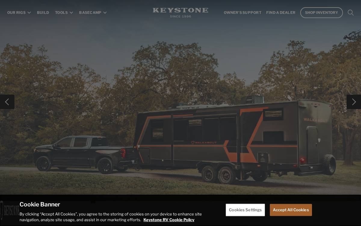 Keystone RV Company website preview