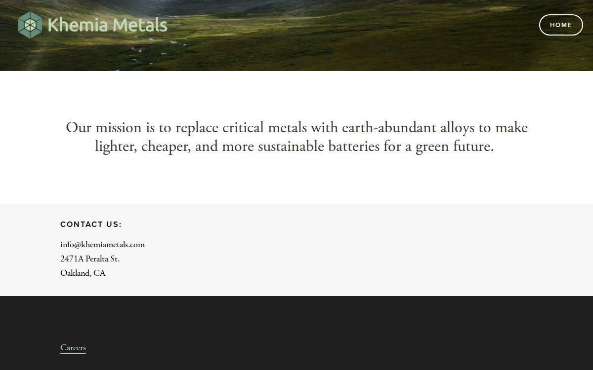 Khemia Metals website preview