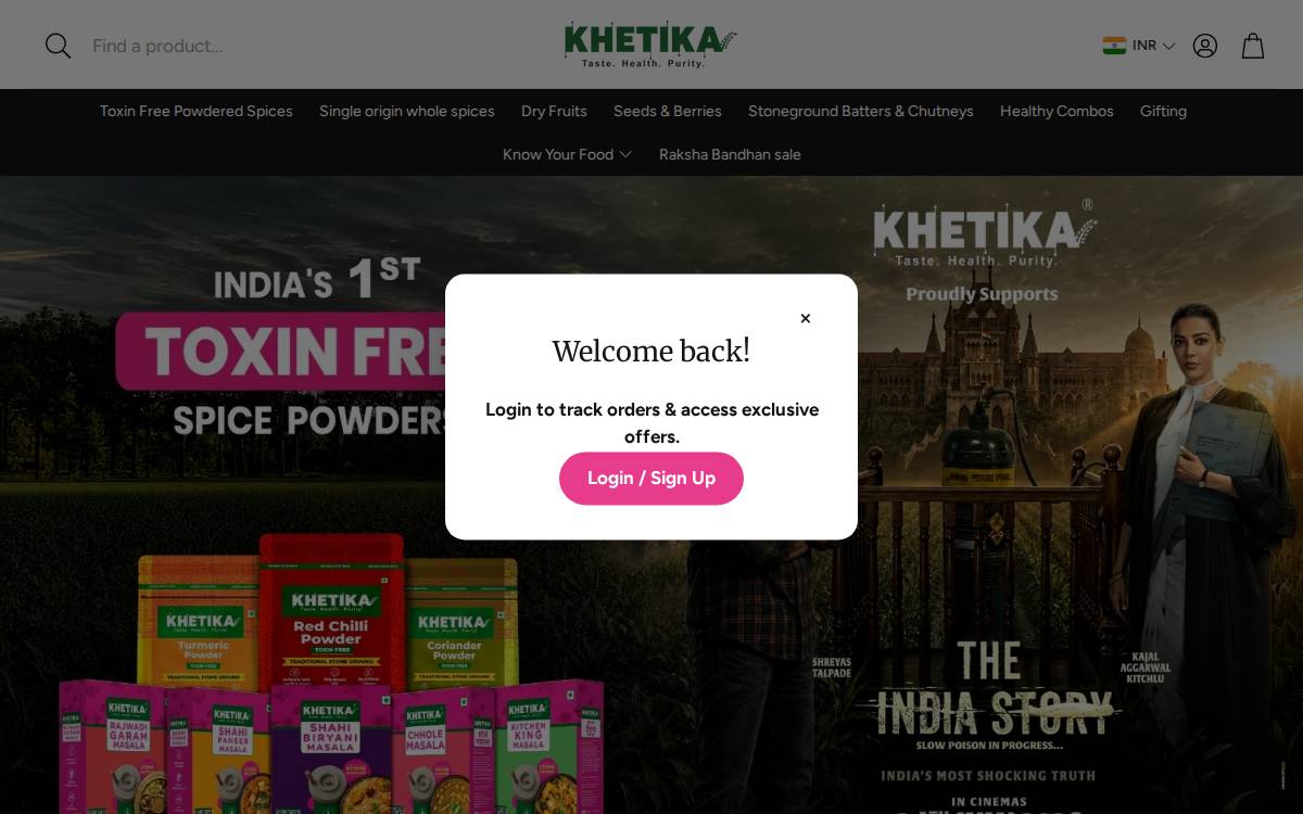Khetika website preview