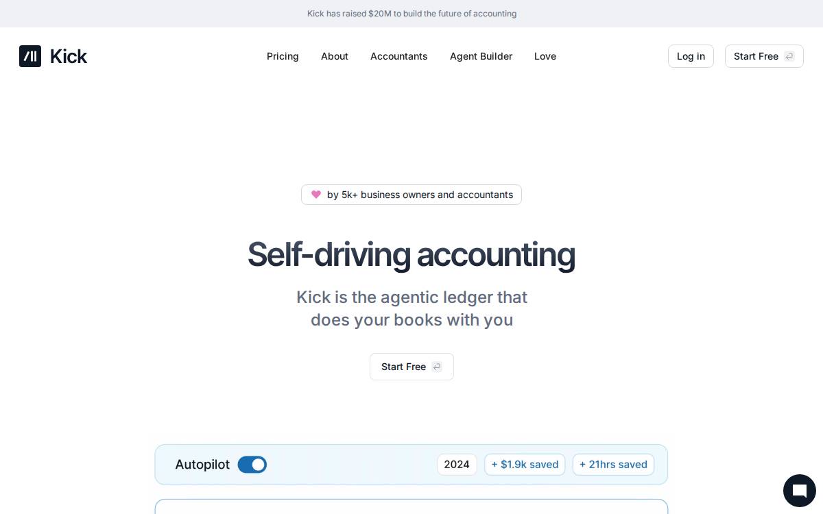 Kick website preview