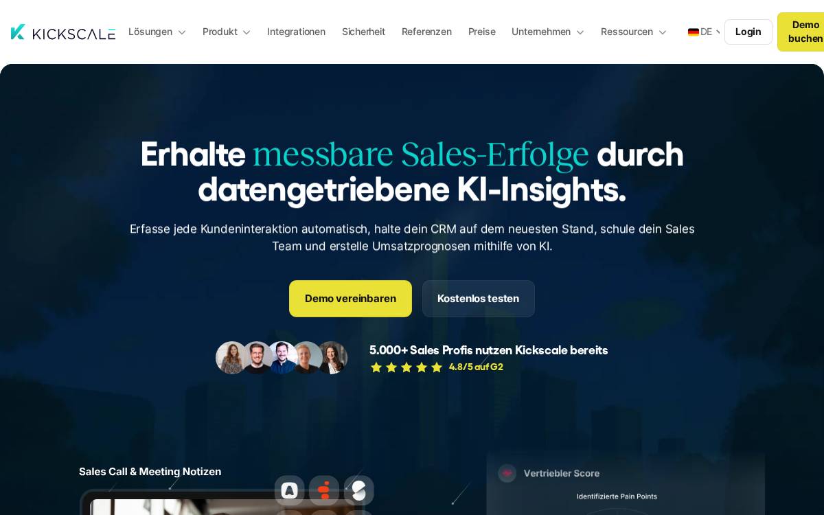 Kickscale website preview