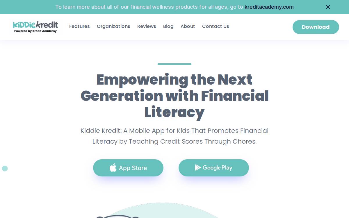 Kiddiekredit website preview
