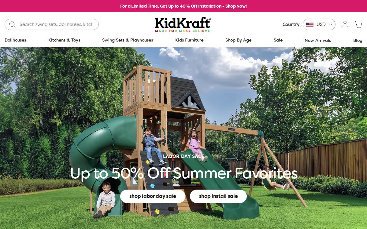 KidKraft website preview