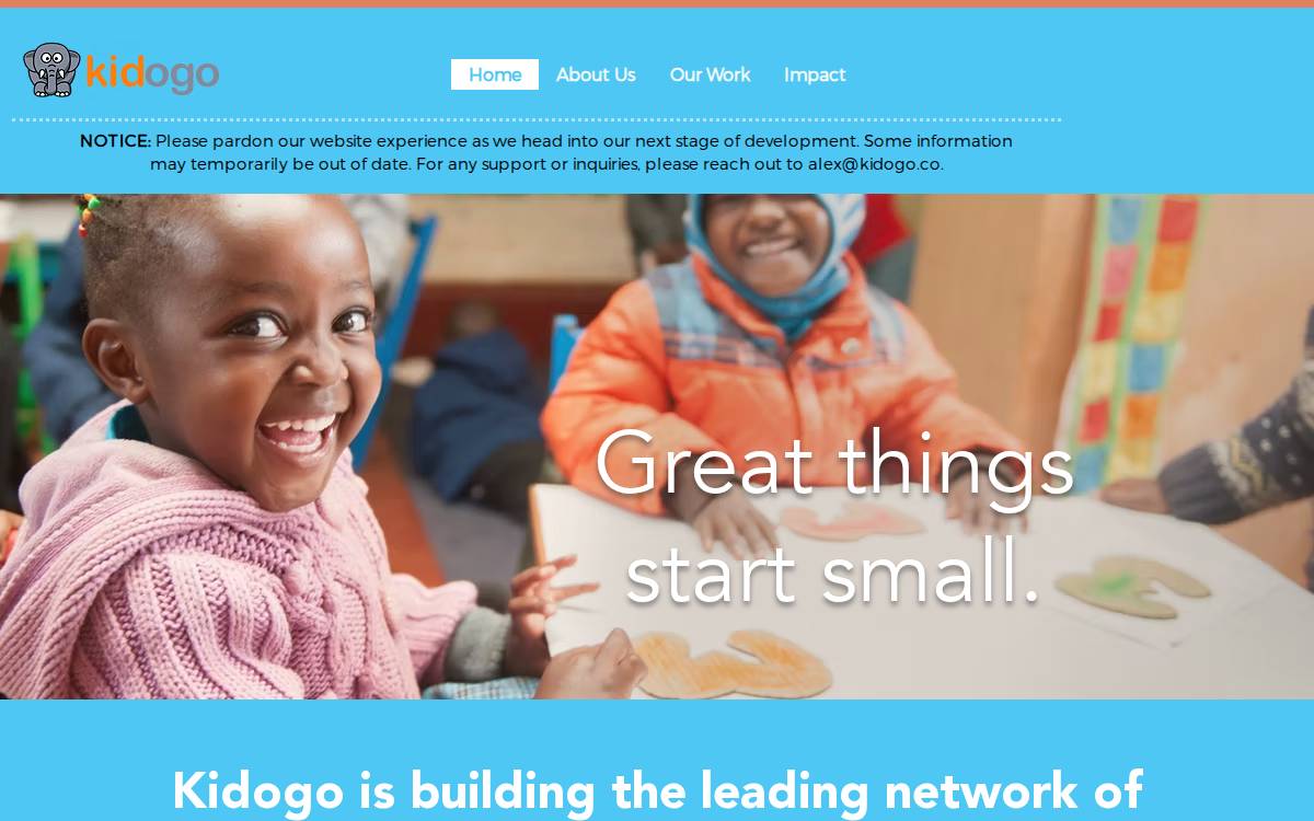 Kidogo website preview