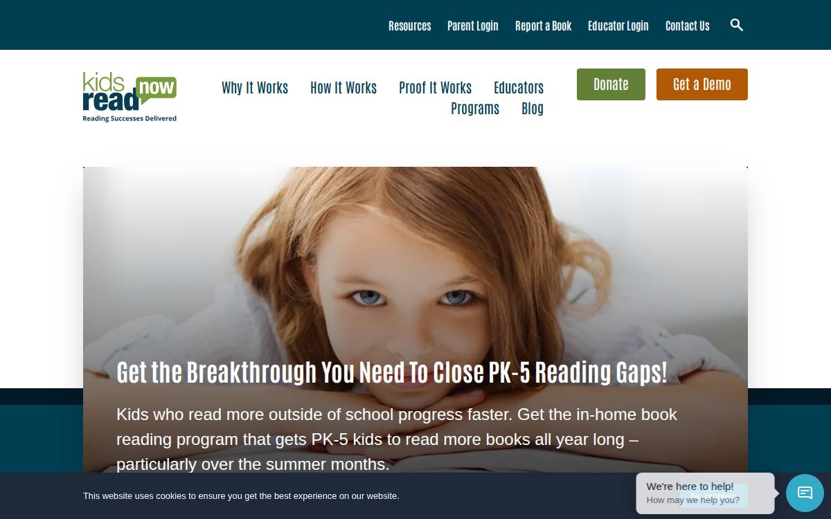 Kids Read Now website preview