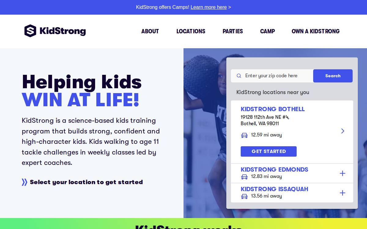KidStrong website preview