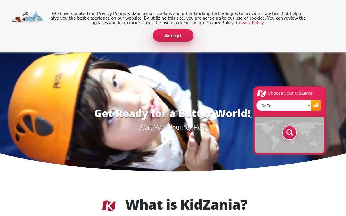 KidZania website preview