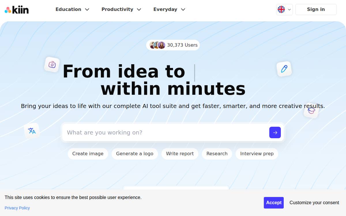 kiin.ai ↗ website preview