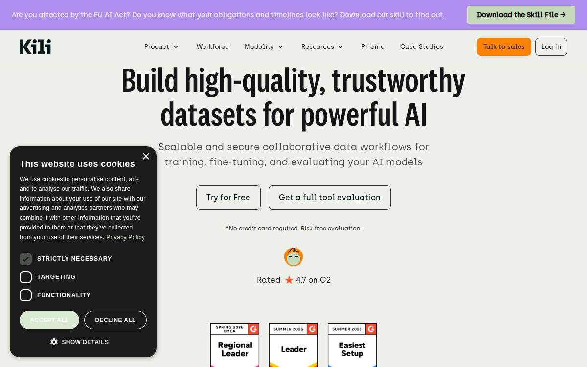 Kili Technology website preview