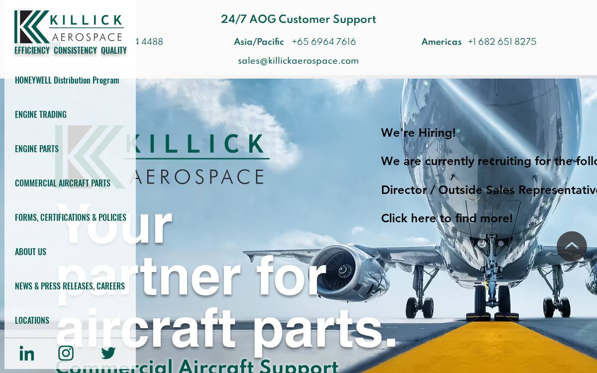 Killick Aerospace website preview