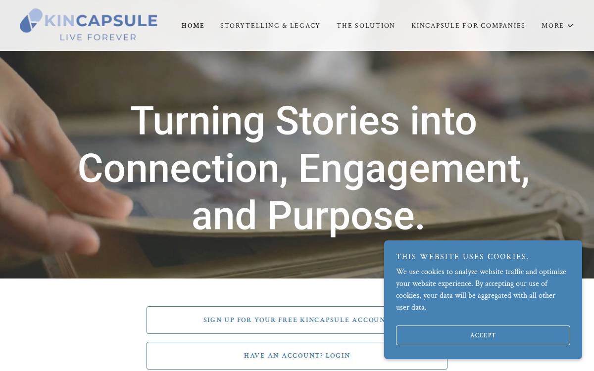 KinCapsule website preview