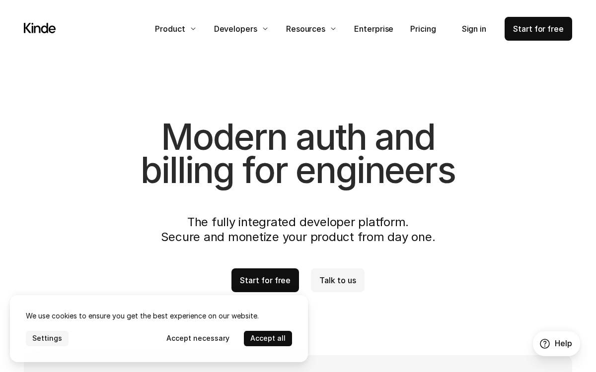 Kinde website preview