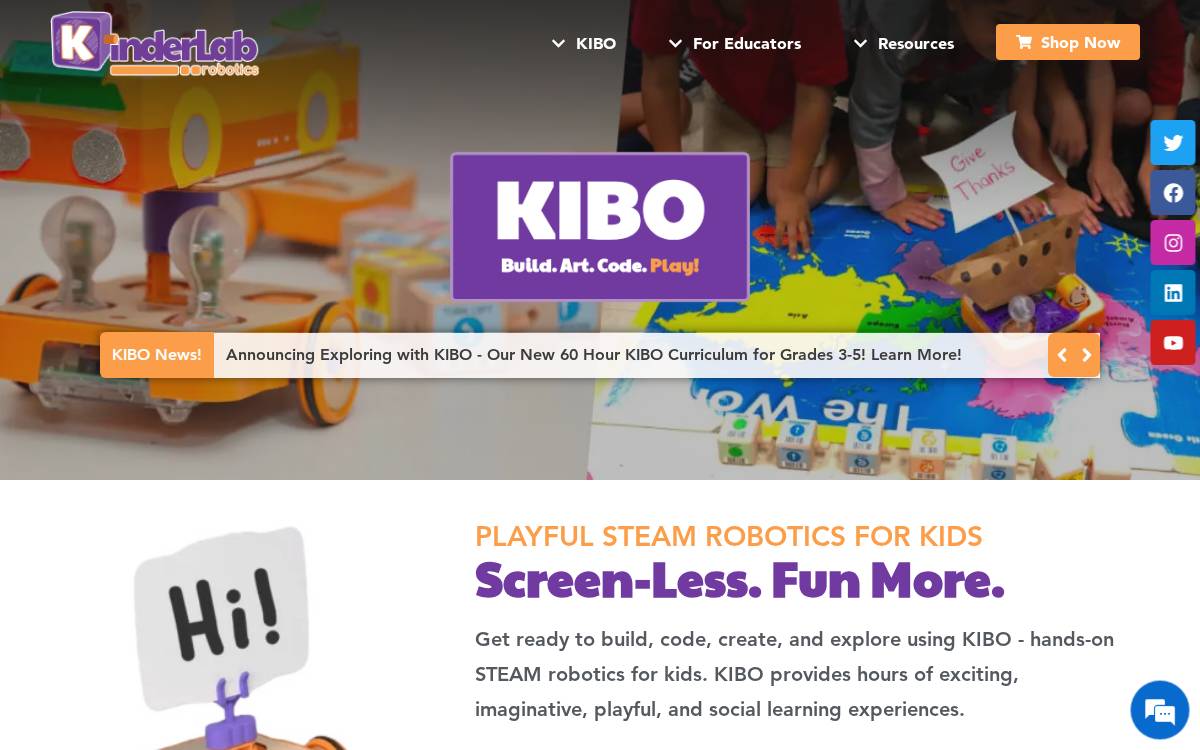 KinderLab Robotics website preview
