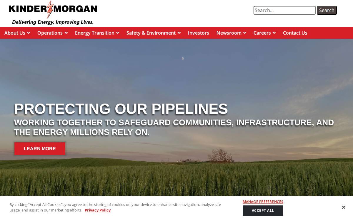 Kinder Morgan website preview