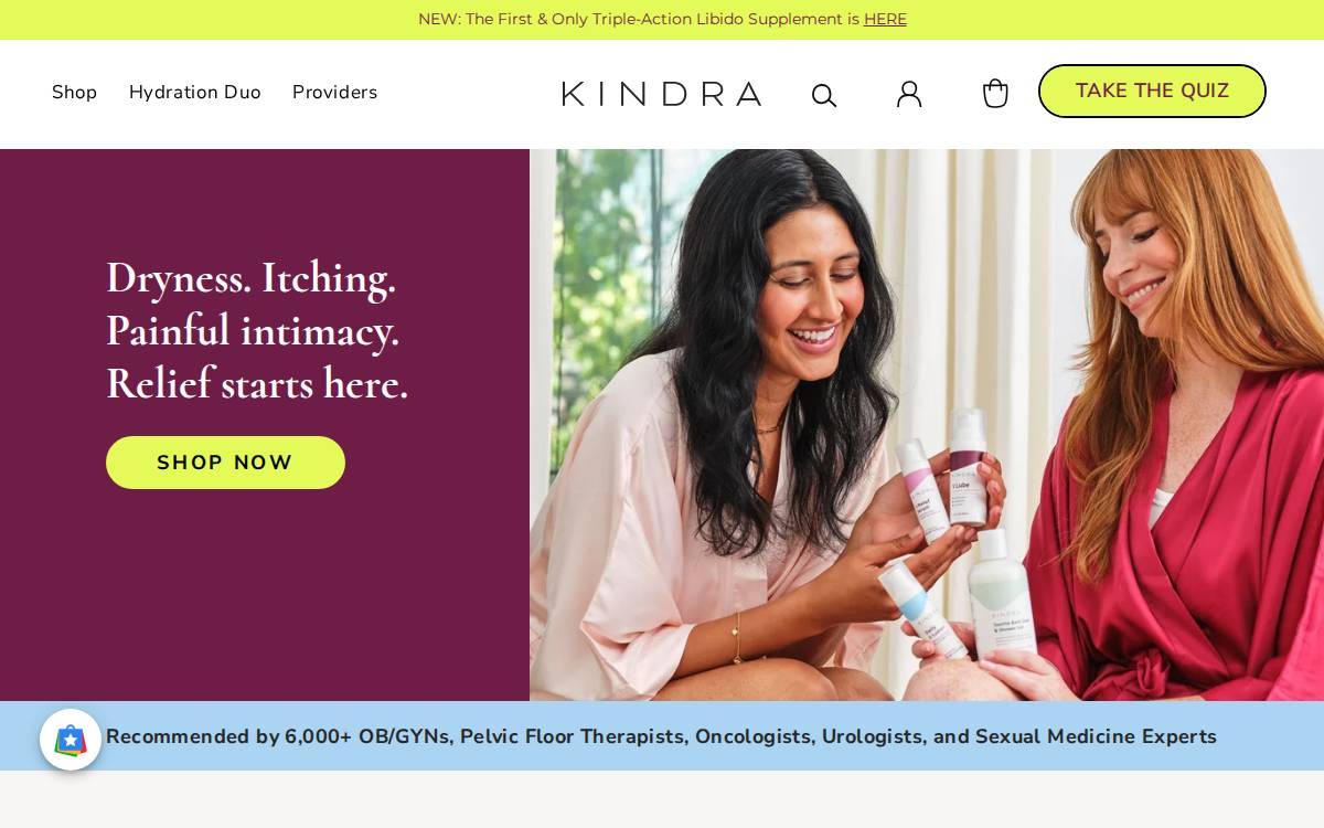 Kindra website preview