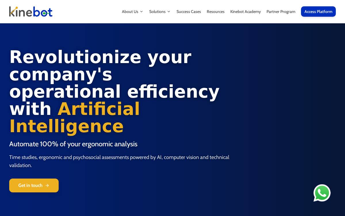 Kinebot website preview
