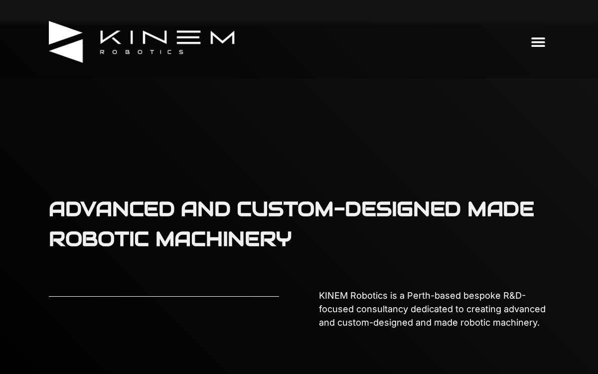 KINEM Robotics website preview