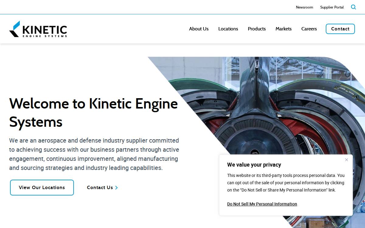Kineticengines website preview