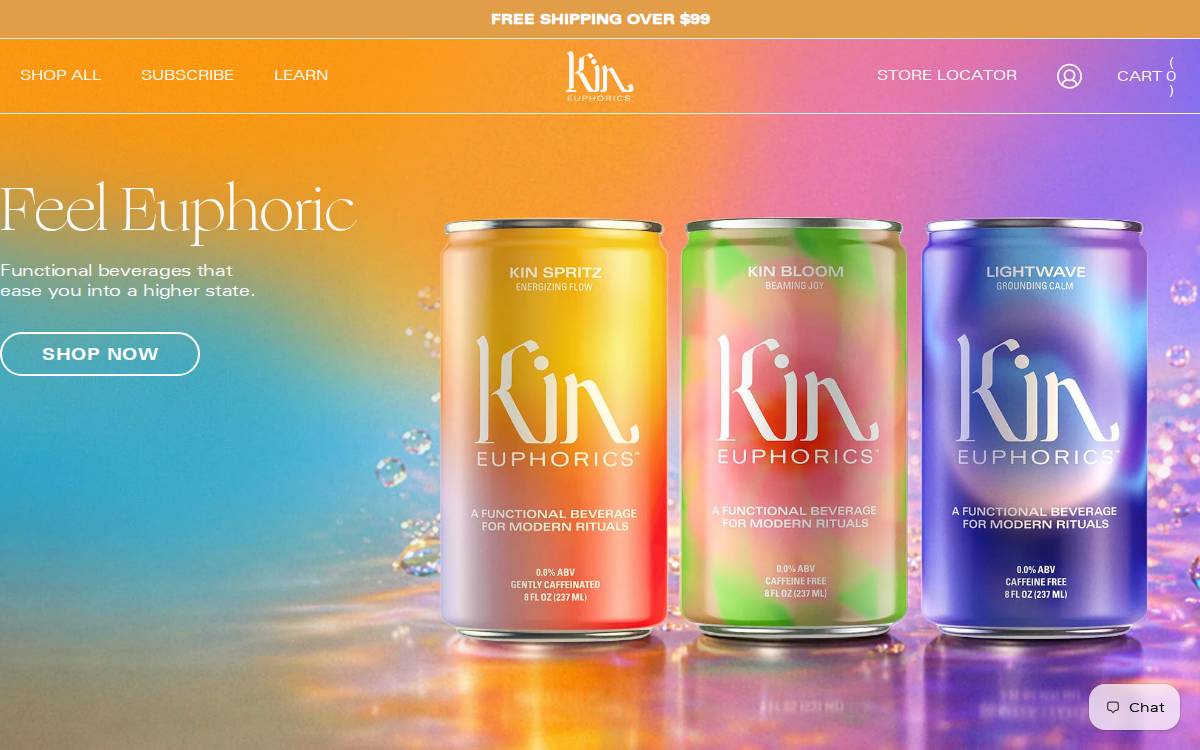 Kin Euphorics website preview