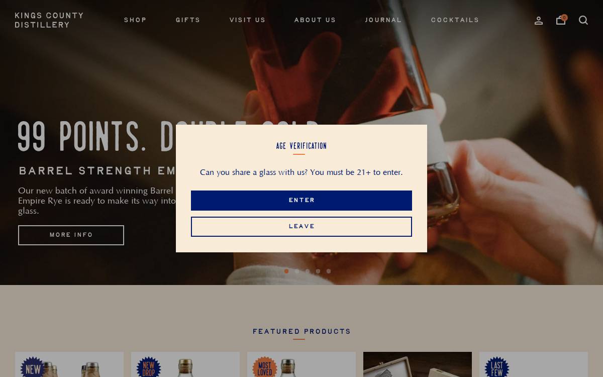 Kings County Distillery website preview
