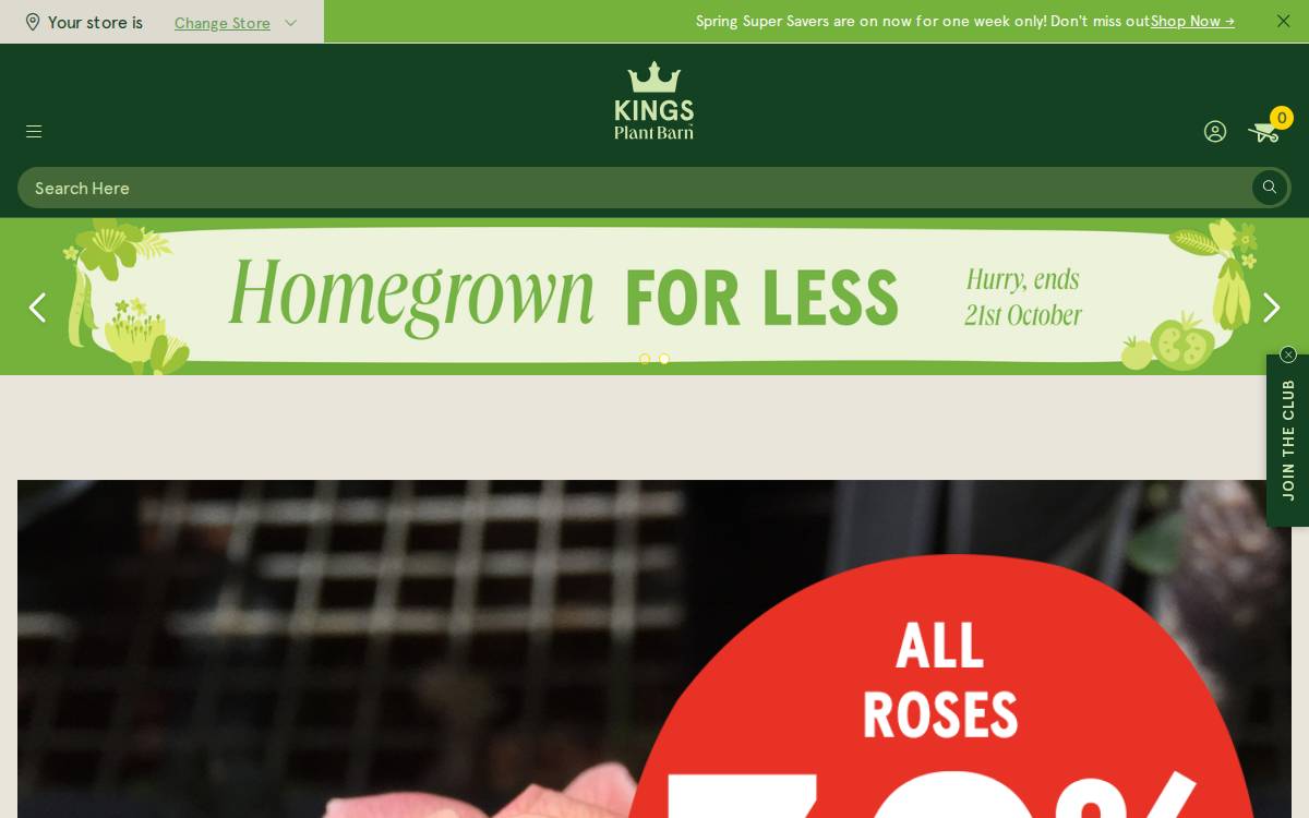 Kings Plant Barn website preview