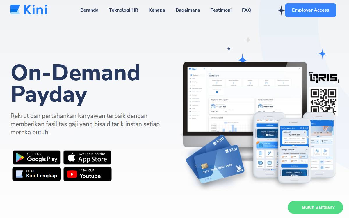 Kini Fintech Early Wage Access for Indonesian enterprises website preview
