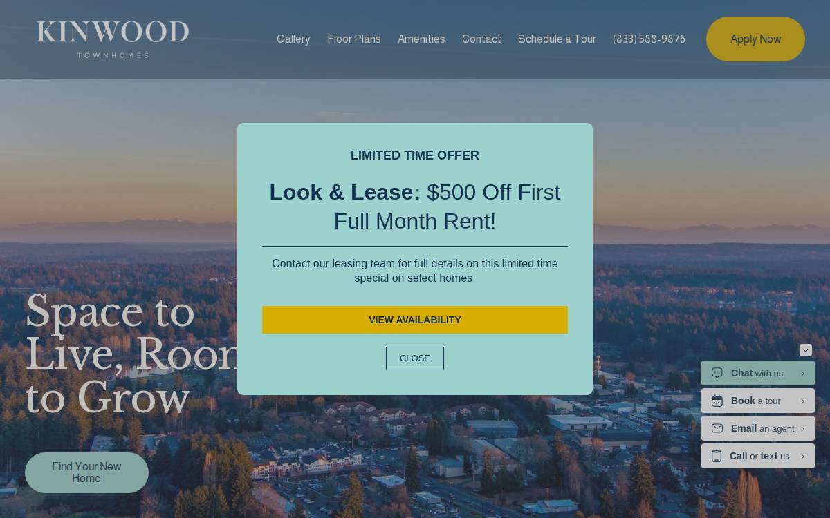 Kinwood Townhomes website preview