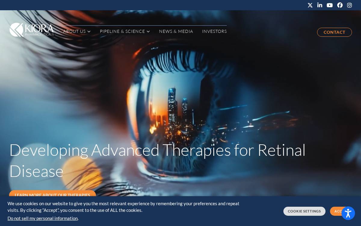 Kiora Pharmaceuticals website preview