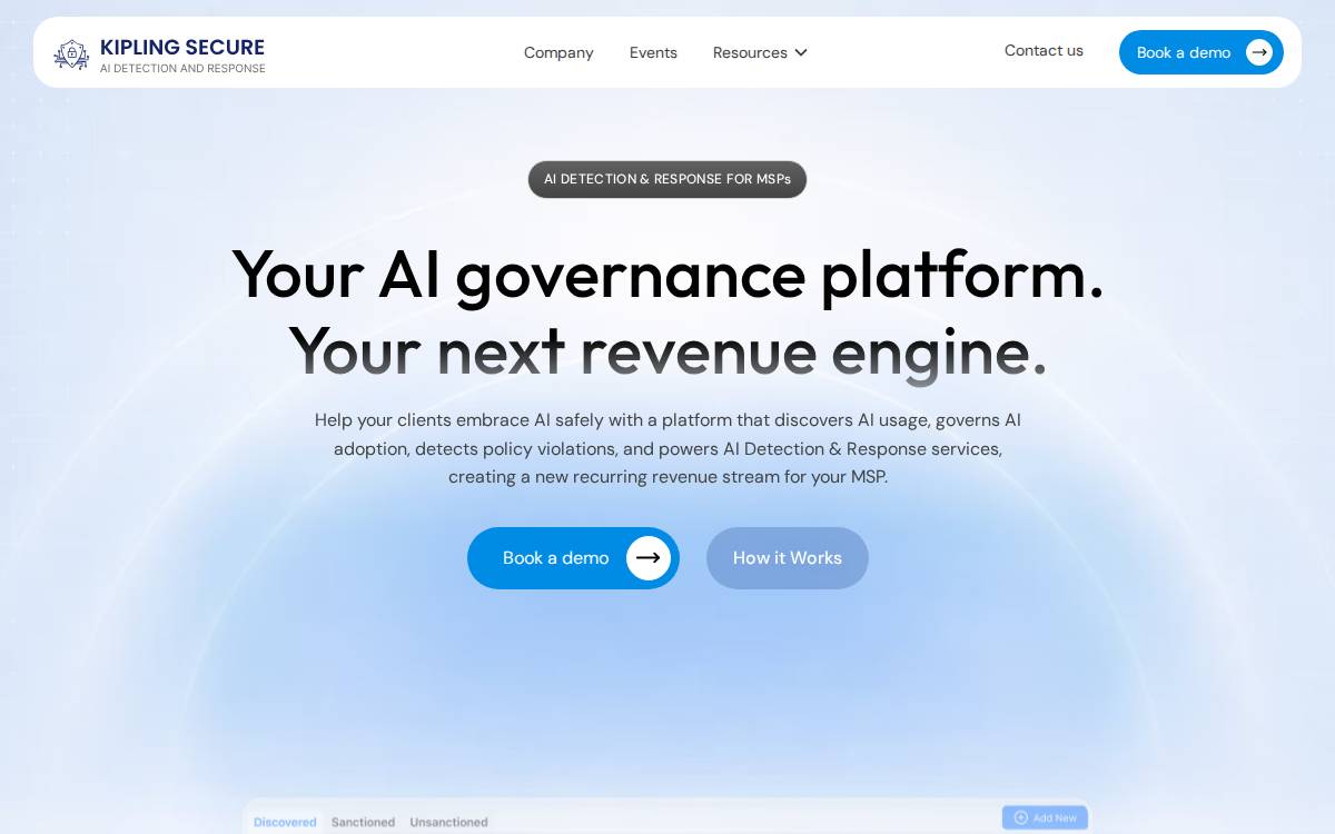Kipling Secure website preview