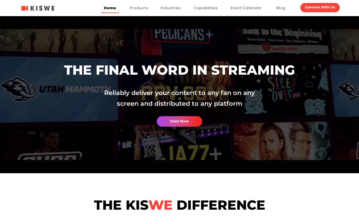 Kiswe website preview
