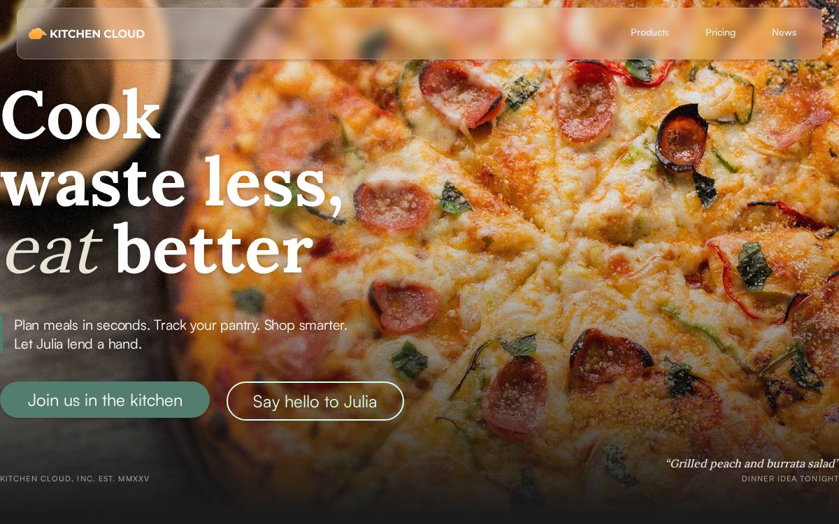 Kitchen Cloud website preview