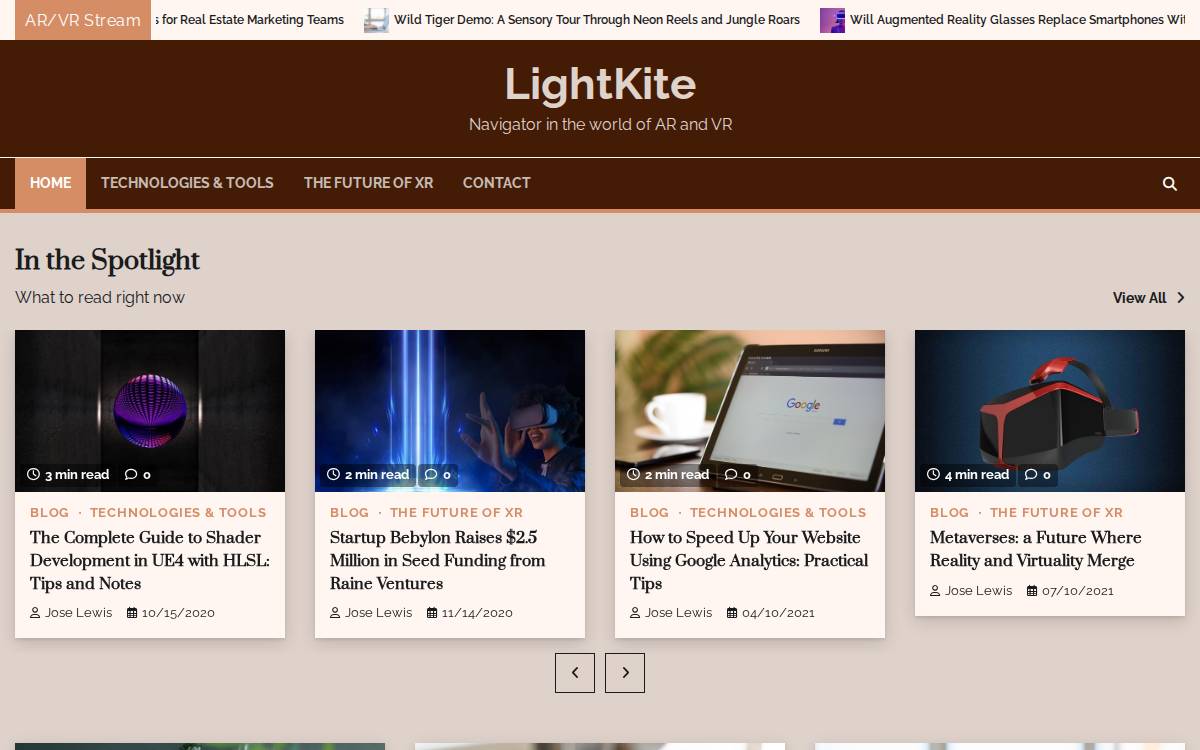 Kite and Lightning website preview