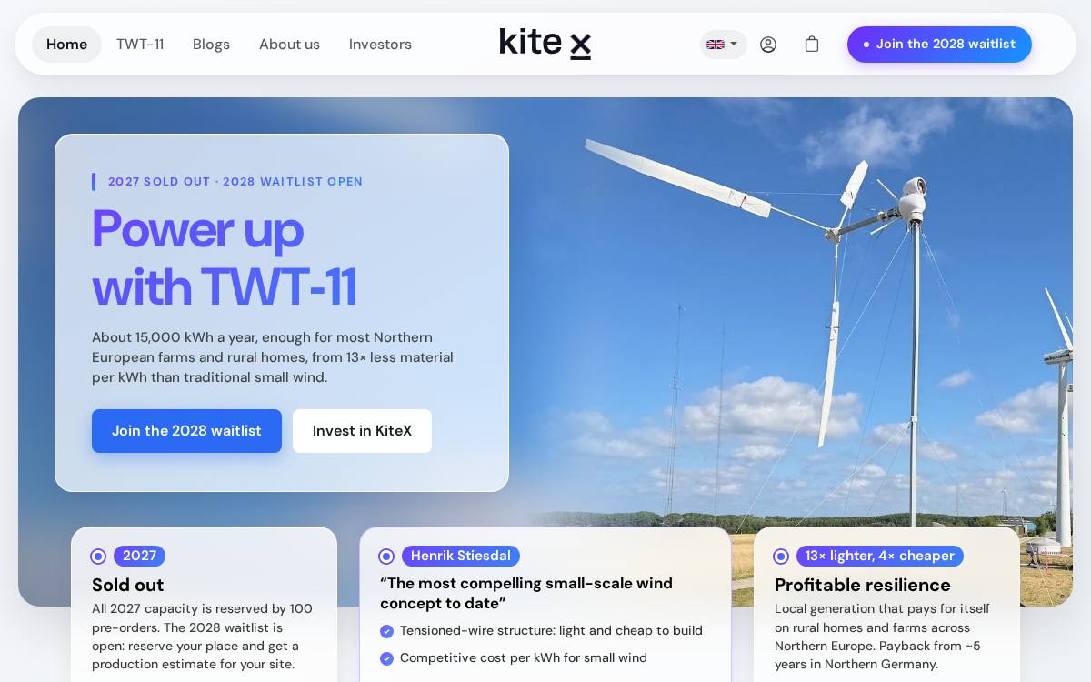 KiteX website preview
