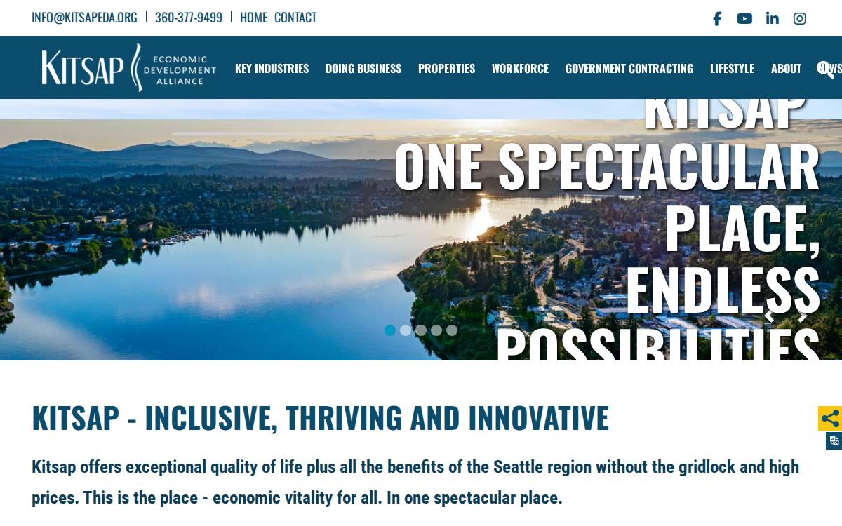 Kitsap Economic Development Alliance website preview