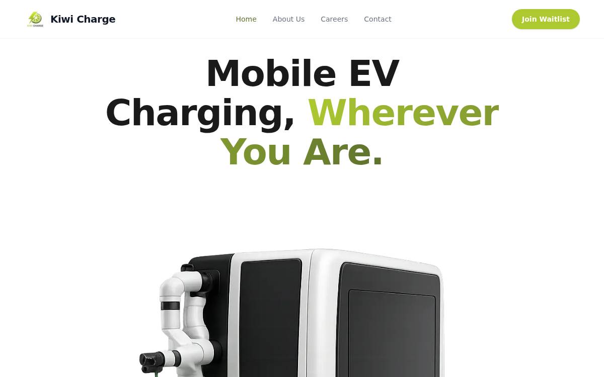 Kiwi Charge website preview