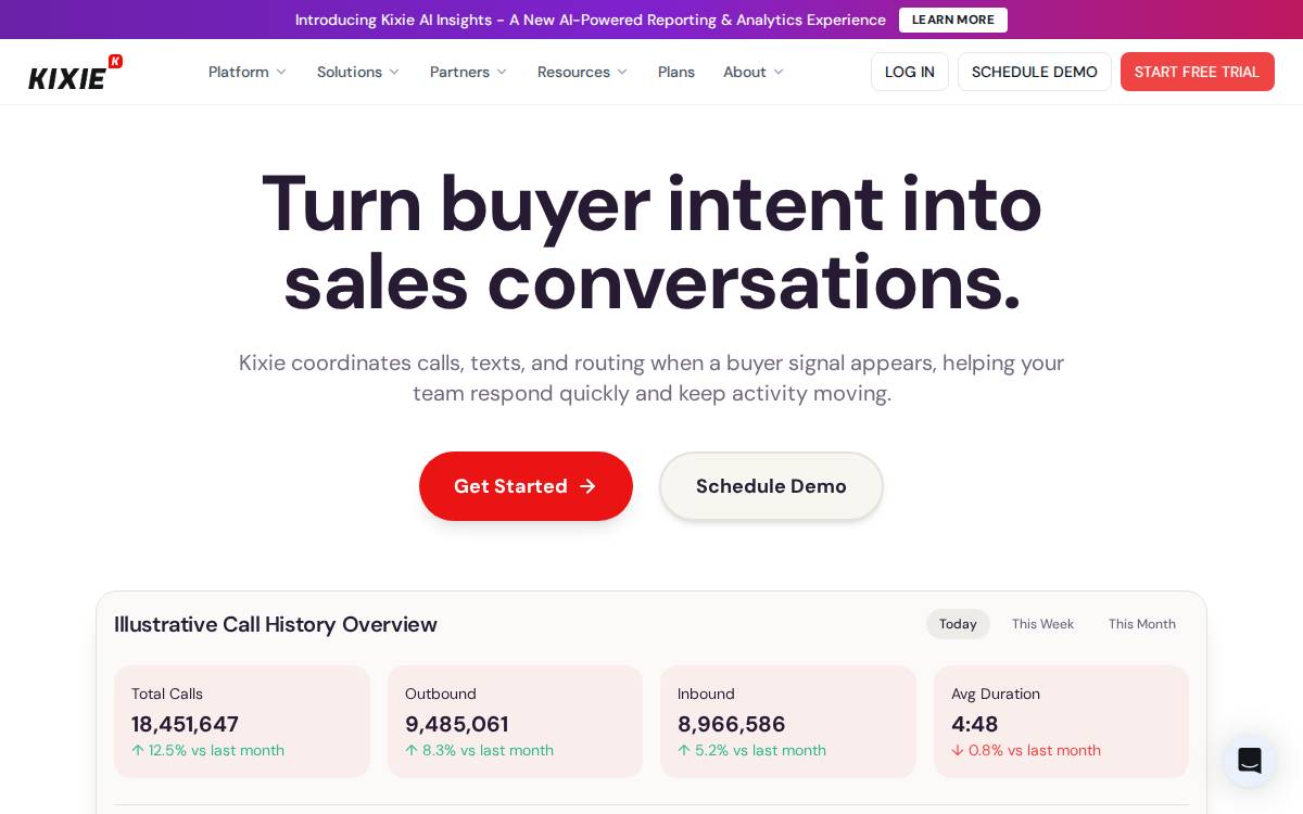 Kixie website preview