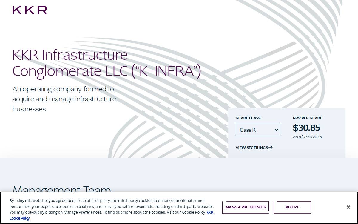 KKR Infrastructure Conglomerate website preview